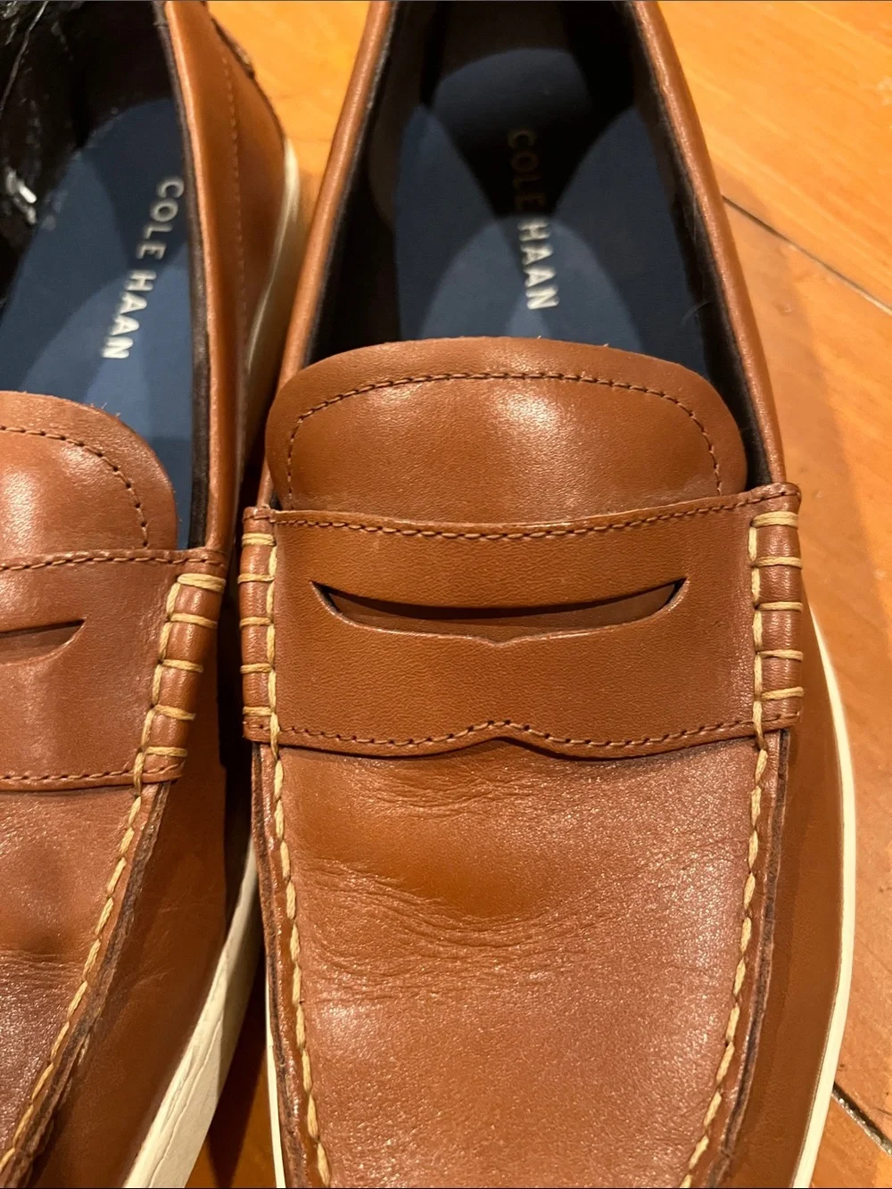 Cole Haan Tan/Brown Leather Penny Loafers
